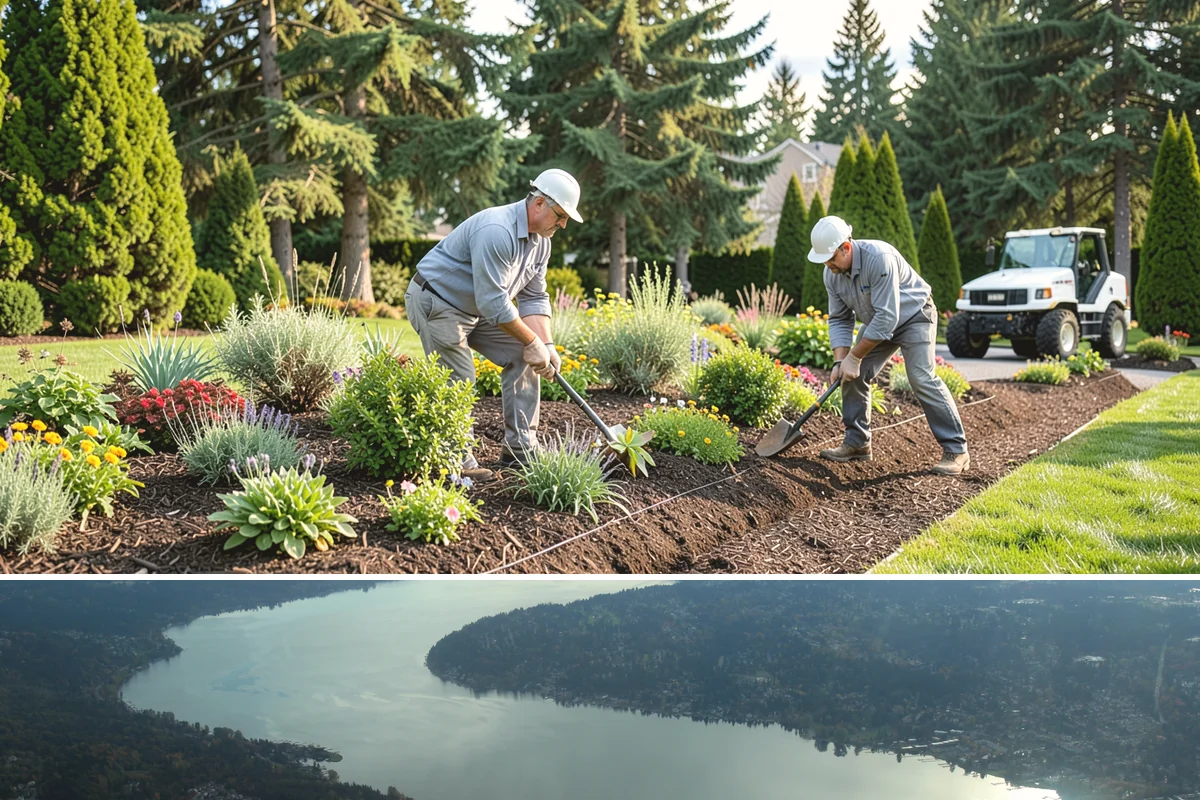 Dry Creek Bed Installation in Sammamish, King County, WA - Best installed in drier conditions.