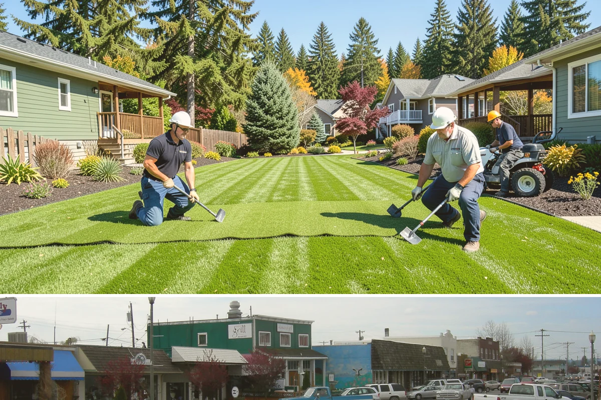 Dry Creek Bed Installation in Stanwood, Snohomish County, WA - Best installed in drier conditions.