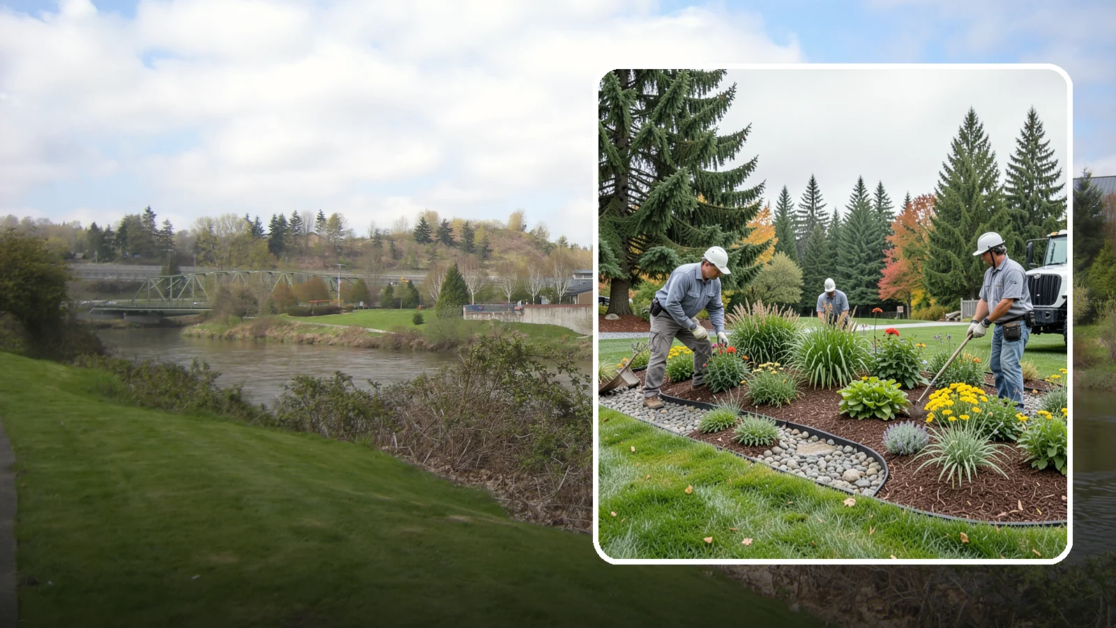 Dry Creek Bed Installation in Tukwila, King County, WA - Decorative dry creek beds that manage runoff and add natural beauty to the landscape.