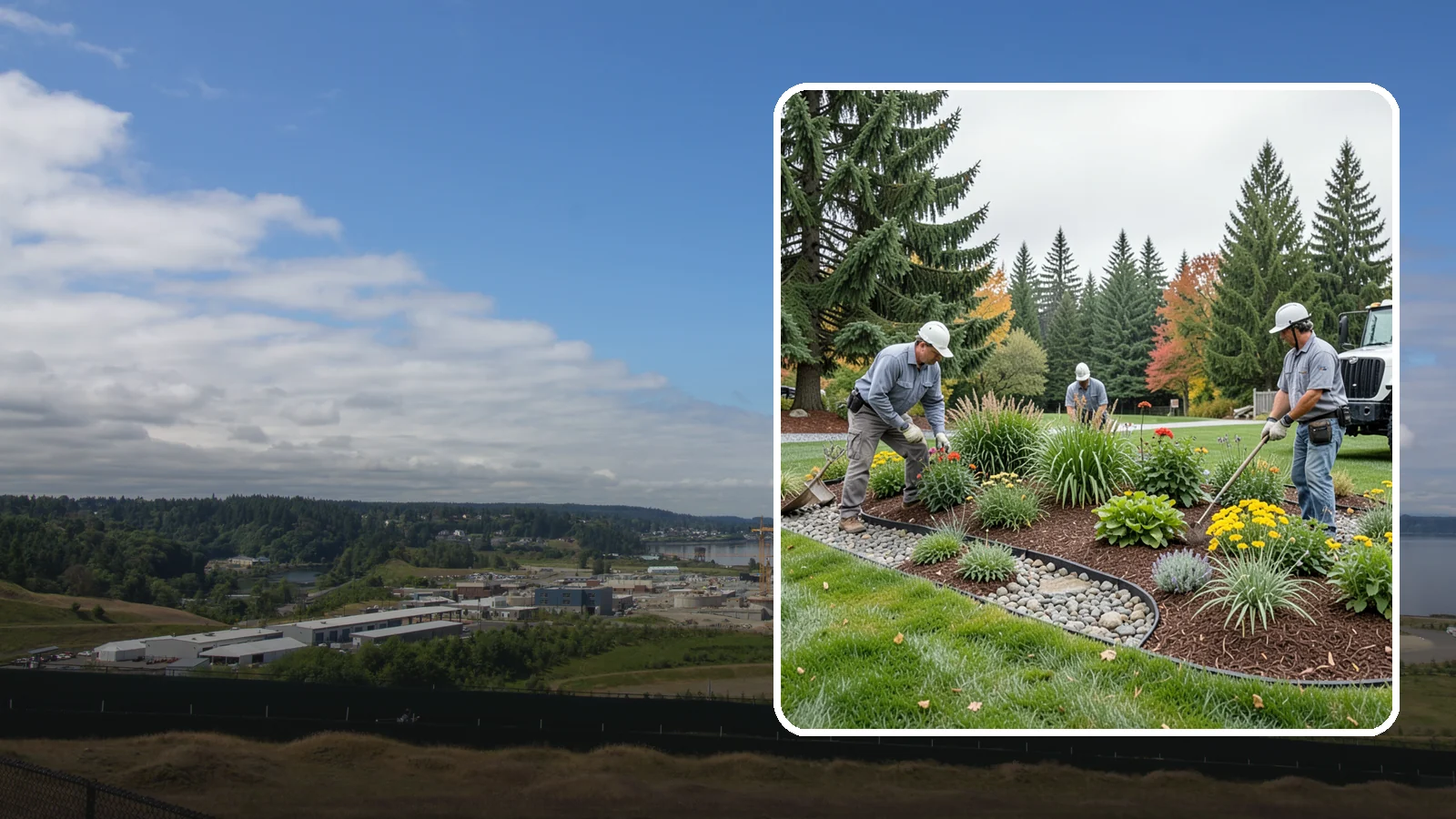Dry Creek Bed Installation in University Place, Pierce County, WA - Decorative dry creek beds that manage runoff and add natural beauty to the landscape.