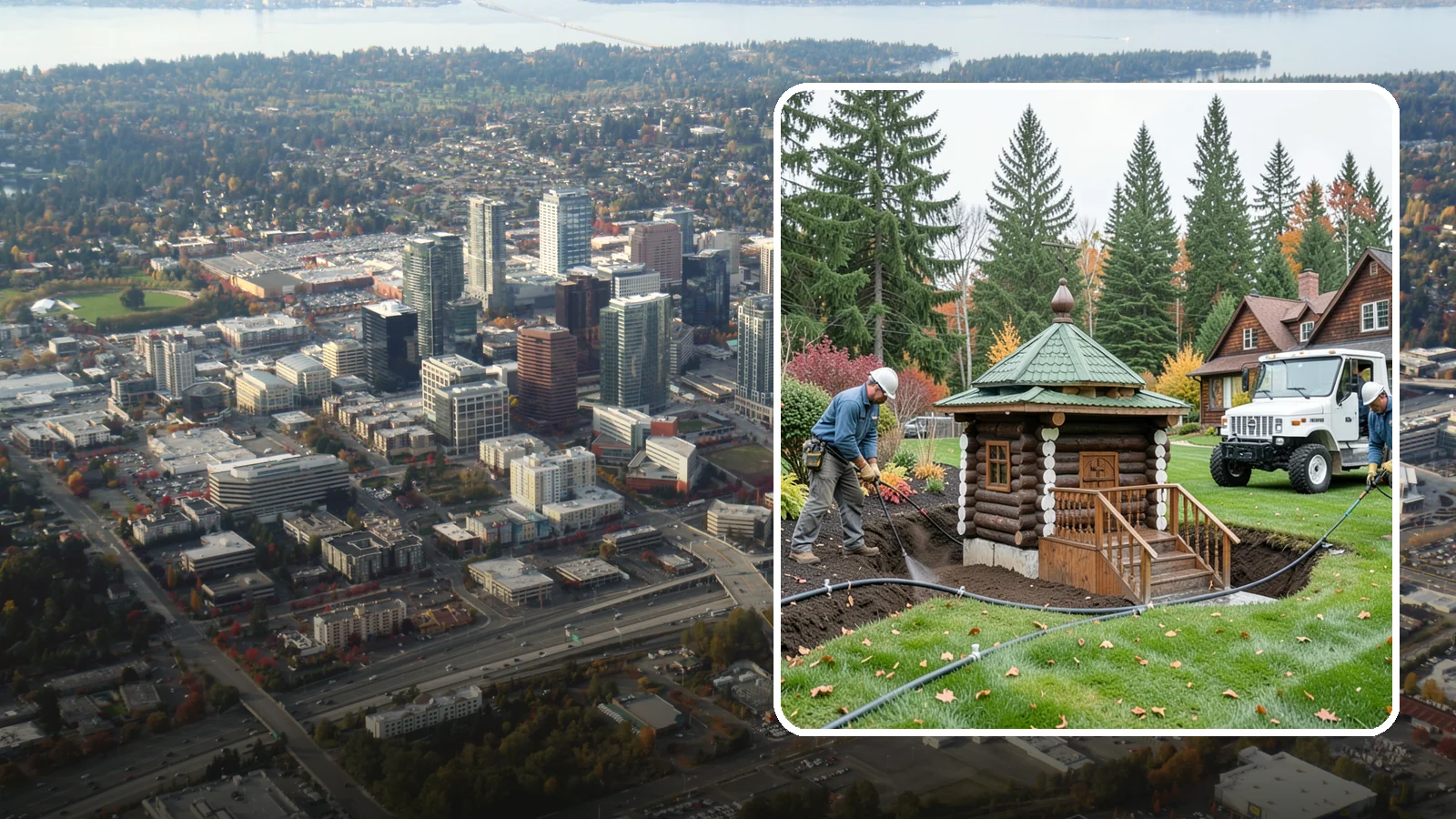 Dry Well Installation in Bellevue, King County, WA - We install underground dry wells that collect concentrated runoff and let it infiltrate slowly into the soil away from your...
