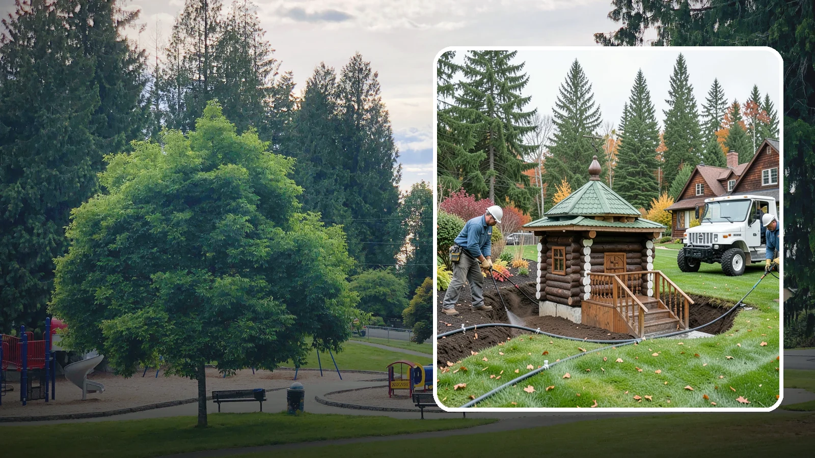 Dry Well Installation in Bonney Lake, Pierce County, WA - We install underground dry wells that collect concentrated runoff and let it infiltrate slowly into the soil away from your...