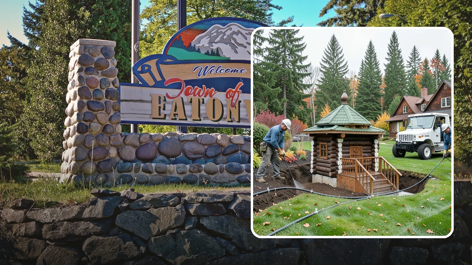 Dry Well Installation in Eatonville, Pierce County, WA - We install underground dry wells that collect concentrated runoff and let it infiltrate slowly into the soil away from your...