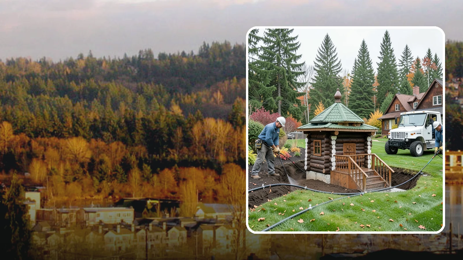 Dry Well Installation in Kenmore, King County, WA - We install underground dry wells that collect concentrated runoff and let it infiltrate slowly into the soil away from your...