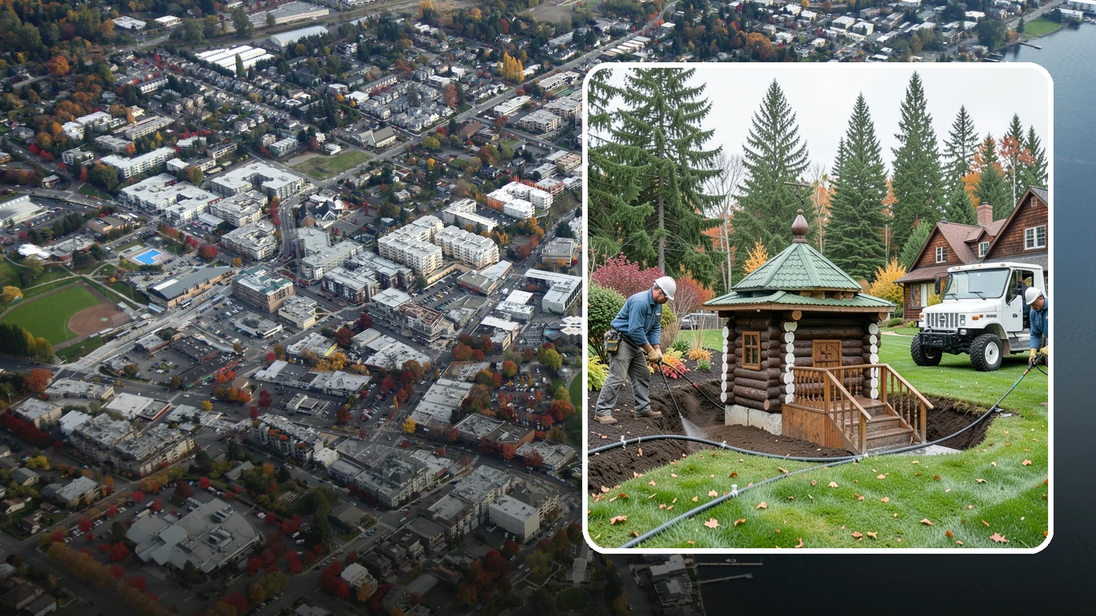 Dry Well Installation in Kirkland, King County, WA - We install underground dry wells that collect concentrated runoff and let it infiltrate slowly into the soil away from your...