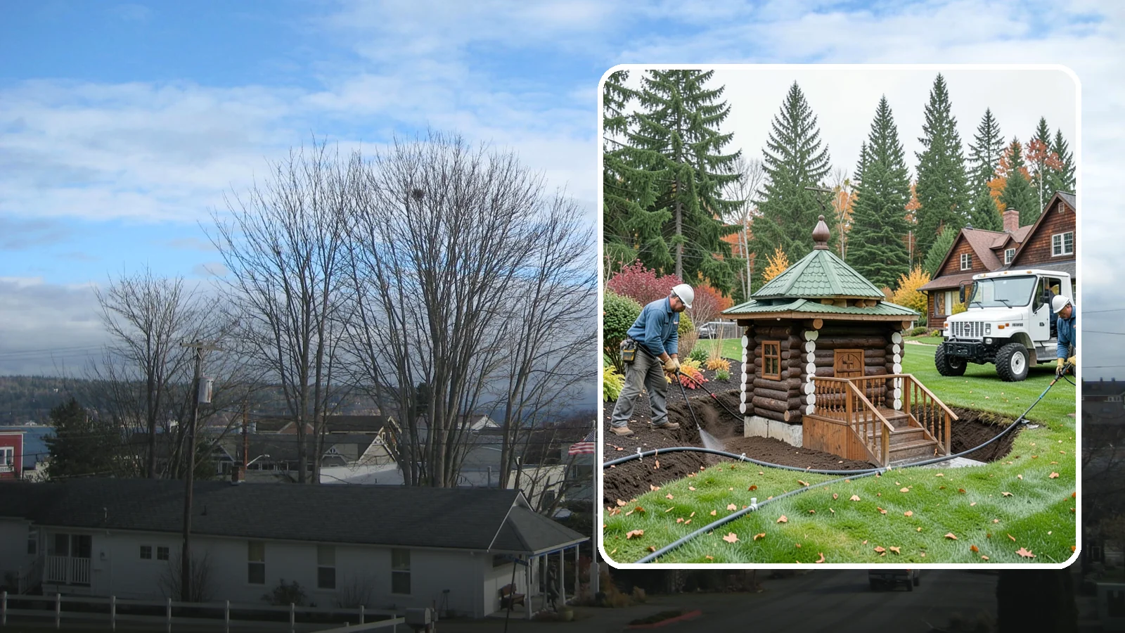 Dry Well Installation in Langley, Island County, WA - We install underground dry wells that collect concentrated runoff and let it infiltrate slowly into the soil away from your...