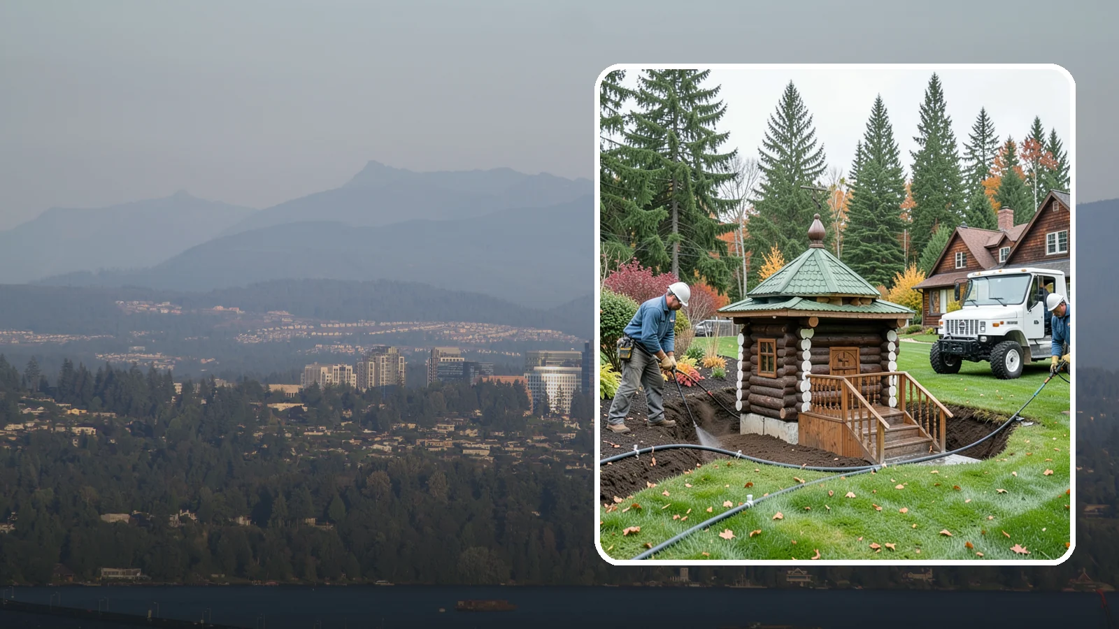 Dry Well Installation in Medina, King County, WA - We install underground dry wells that collect concentrated runoff and let it infiltrate slowly into the soil away from your...