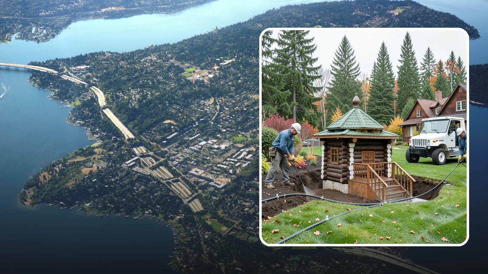 Dry Well Installation in Mercer Island, King County, WA - We install underground dry wells that collect concentrated runoff and let it infiltrate slowly into the soil away from your...