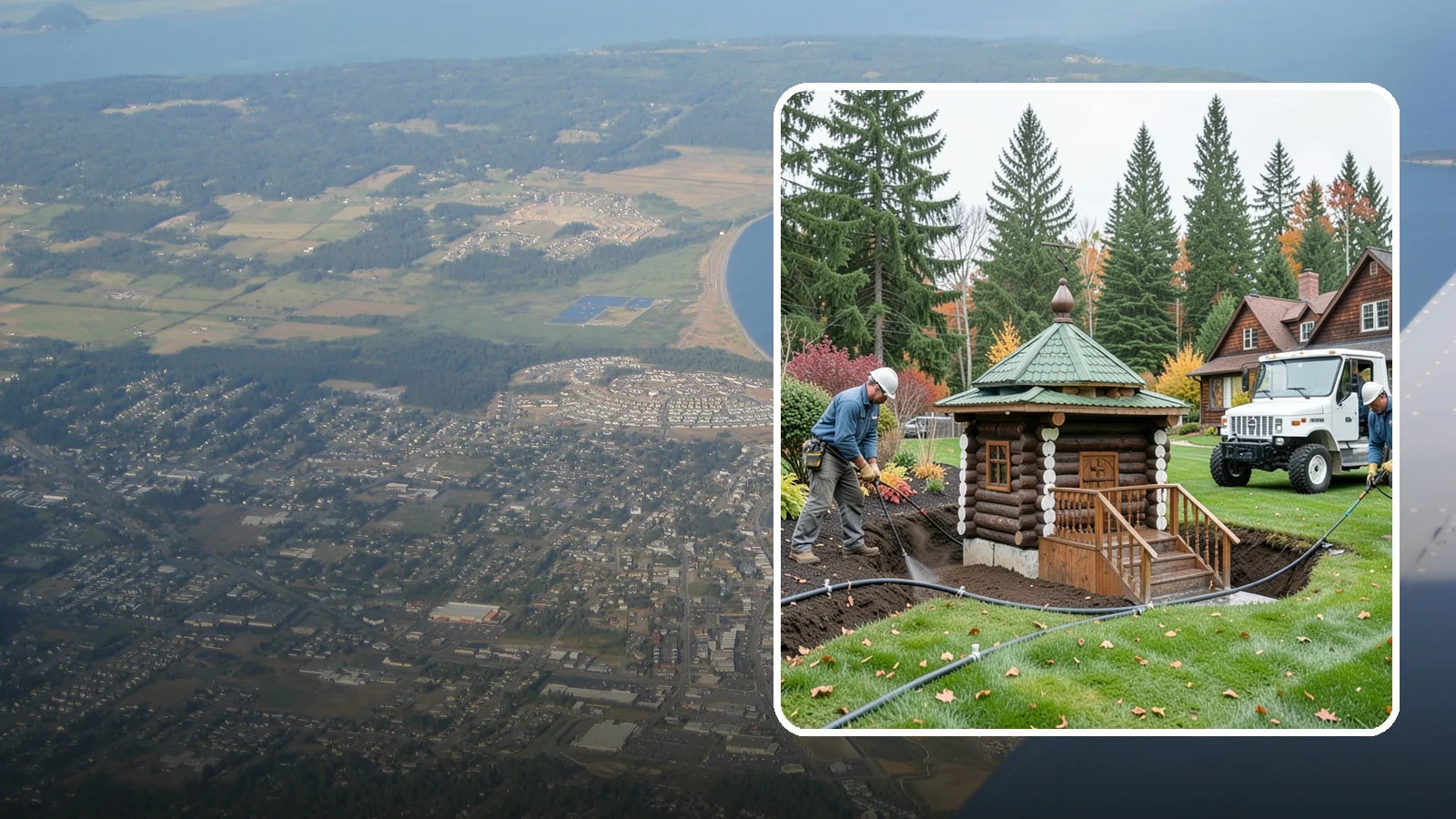 Dry Well Installation in Oak Harbor, Island County, WA - We install underground dry wells that collect concentrated runoff and let it infiltrate slowly into the soil away from your...
