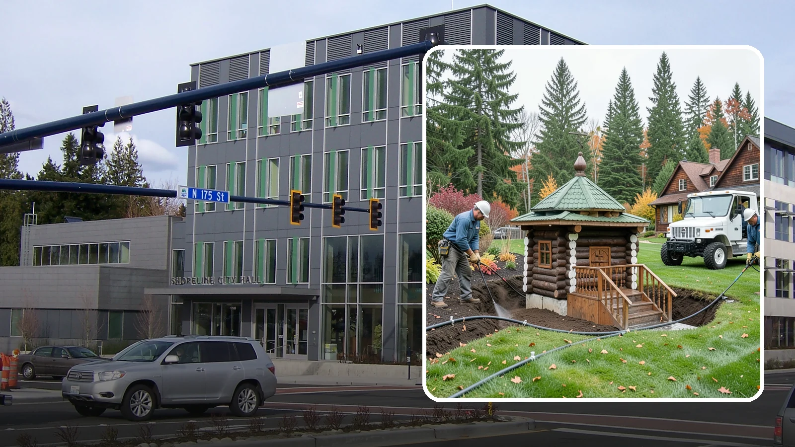 Dry Well Installation in Shoreline, King County, WA - We install underground dry wells that collect concentrated runoff and let it infiltrate slowly into the soil away from your...