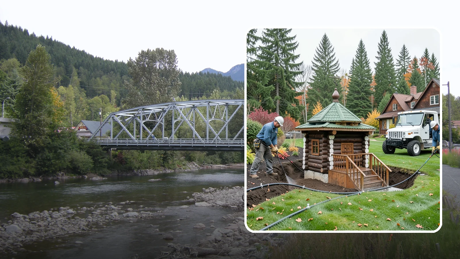 Dry Well Installation in Skykomish, King County, WA - We install underground dry wells that collect concentrated runoff and let it infiltrate slowly into the soil away from your...