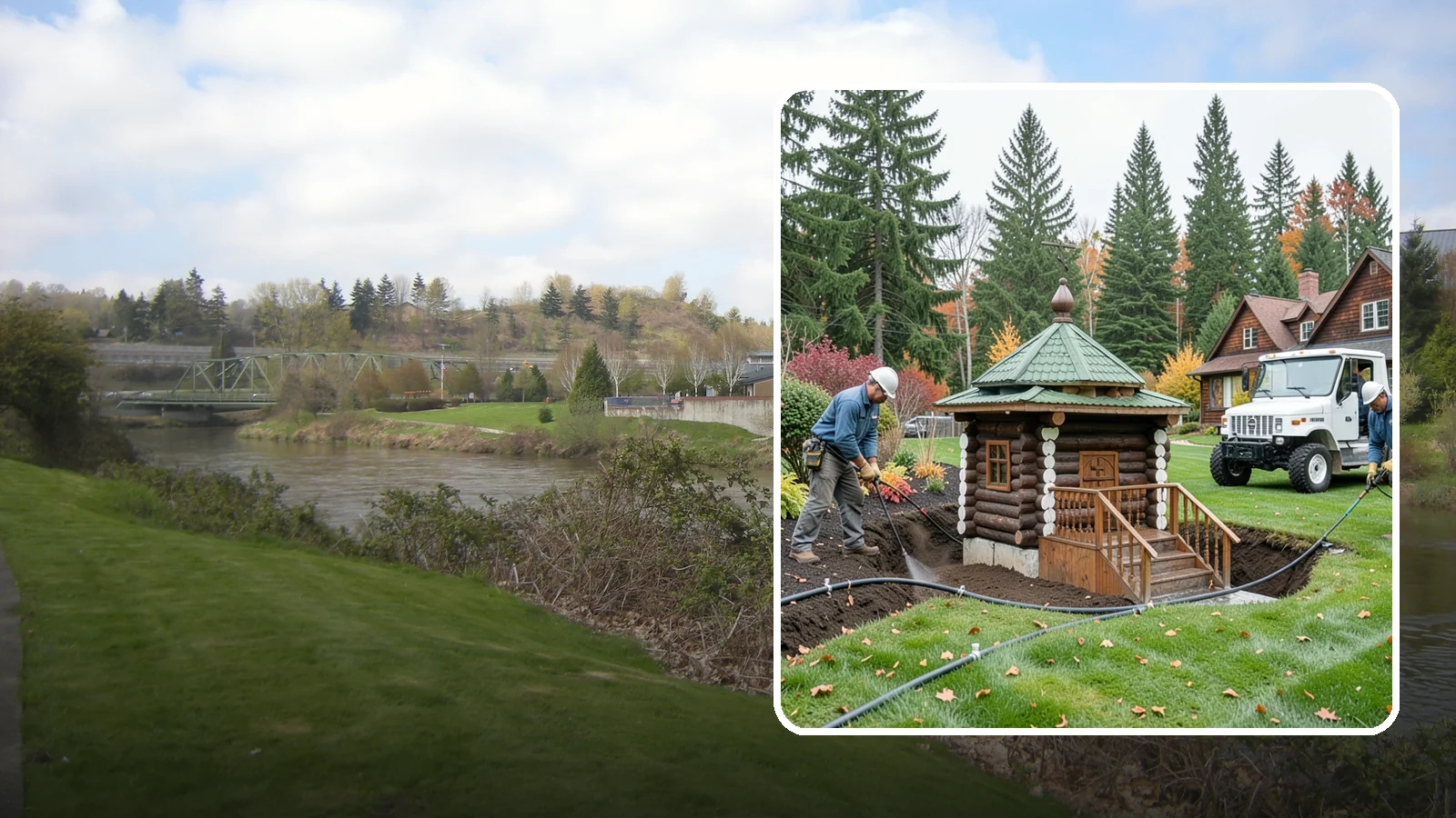 Dry Well Installation in Tukwila, King County, WA - We install underground dry wells that collect concentrated runoff and let it infiltrate slowly into the soil away from your...