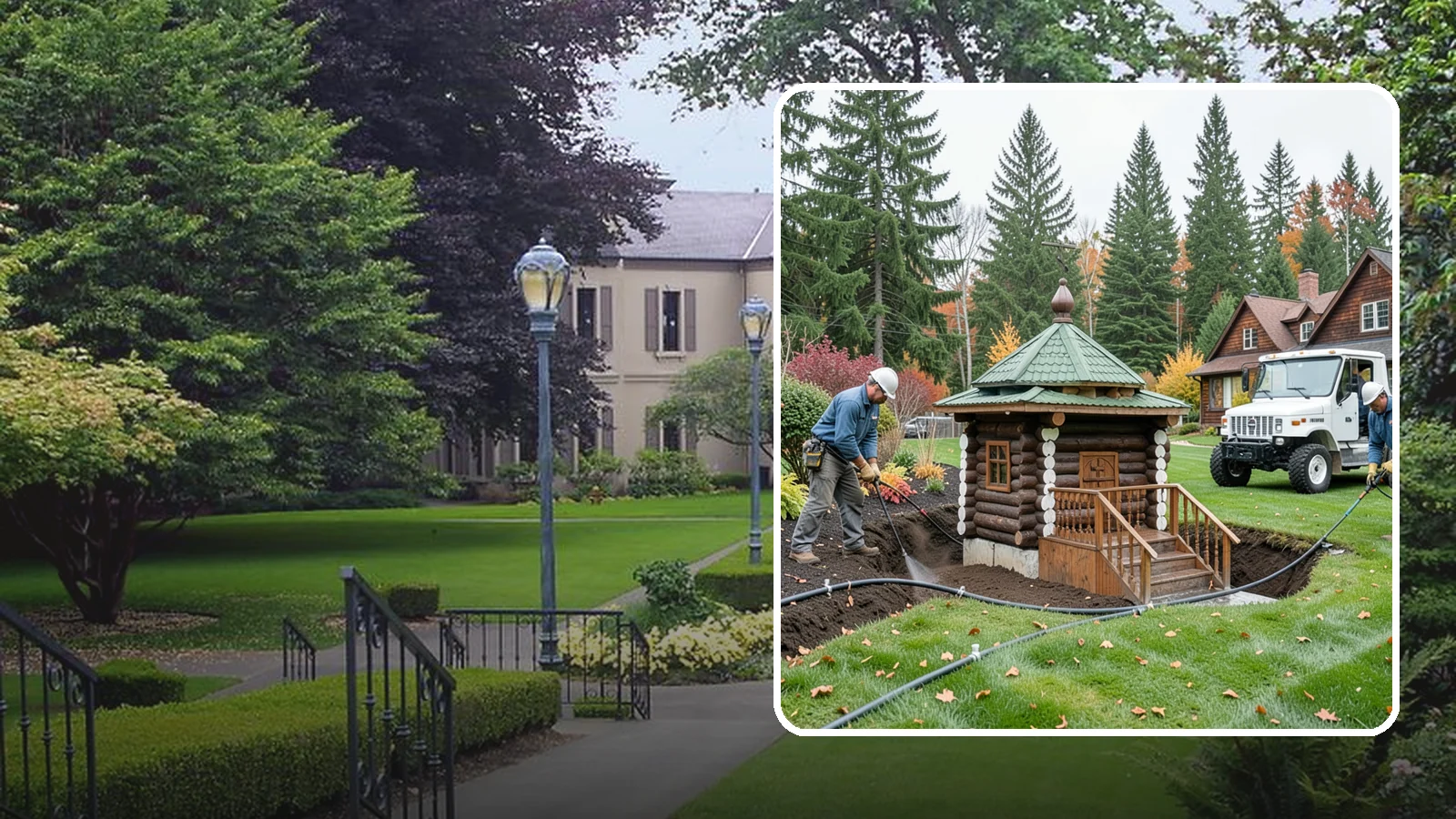 Dry Well Installation in Woodinville, King County, WA - We install underground dry wells that collect concentrated runoff and let it infiltrate slowly into the soil away from your...