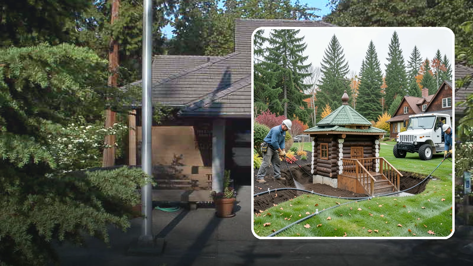 Dry Well Installation in Yarrow Point, King County, WA - We install underground dry wells that collect concentrated runoff and let it infiltrate slowly into the soil away from your...