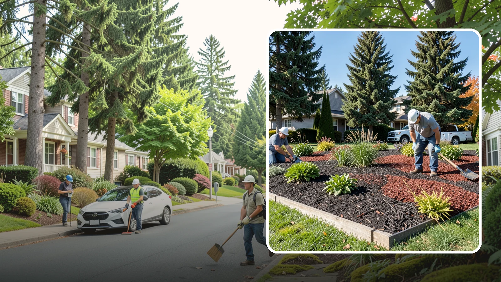 Dyed Mulch Installation in Beaux Arts Village, King County, WA - We install colorfast dyed mulch in rich black, brown, or red tones that hold their color through the season.