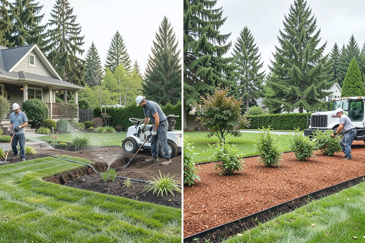 Dyed Mulch Installation in Beaux Arts Village, King County, WA - Help you choose a color that complements your home and plantings