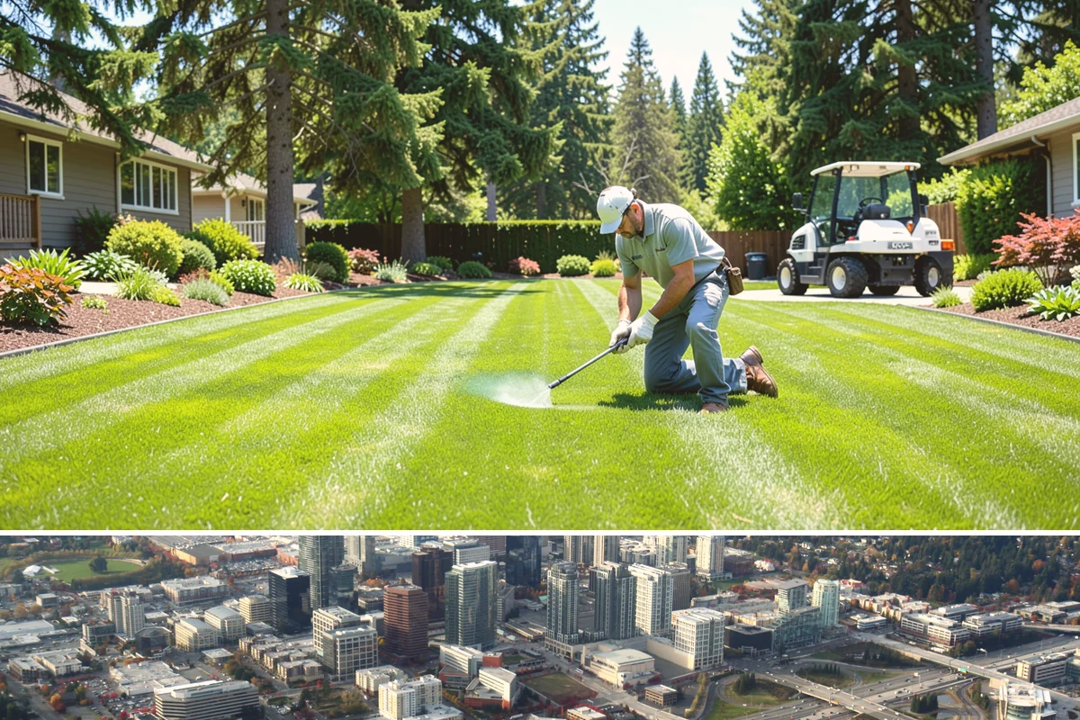 Dyed Mulch Installation in Bellevue, King County, WA - Apply dyed mulch in spring for maximum color impact through summer, with an optional light fall top-up to carry the look into...