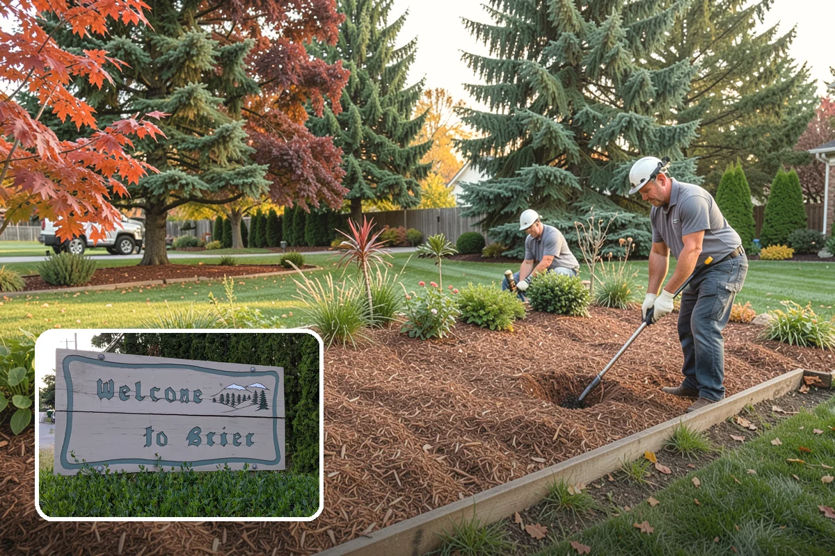 Dyed Mulch Installation in Brier, Snohomish County, WA - Bold, uniform color that resists fading for a full season