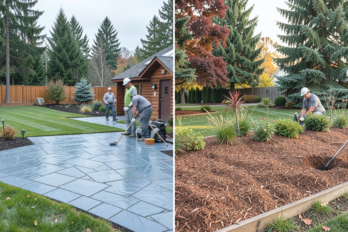 Dyed Mulch Installation in Buckley, Pierce County, WA - Help you choose a color that complements your home and plantings