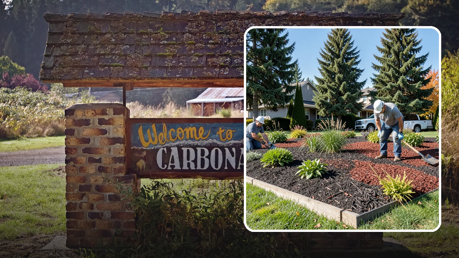 Dyed Mulch Installation in Carbonado, Pierce County, WA - We install colorfast dyed mulch in rich black, brown, or red tones that hold their color through the season.