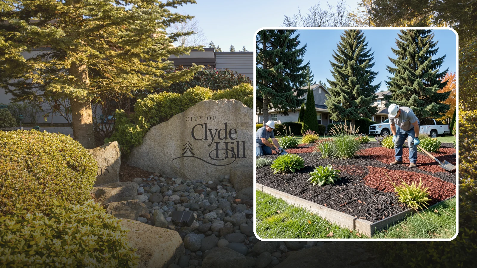 Dyed Mulch Installation in Clyde Hill, King County, WA - We install colorfast dyed mulch in rich black, brown, or red tones that hold their color through the season.