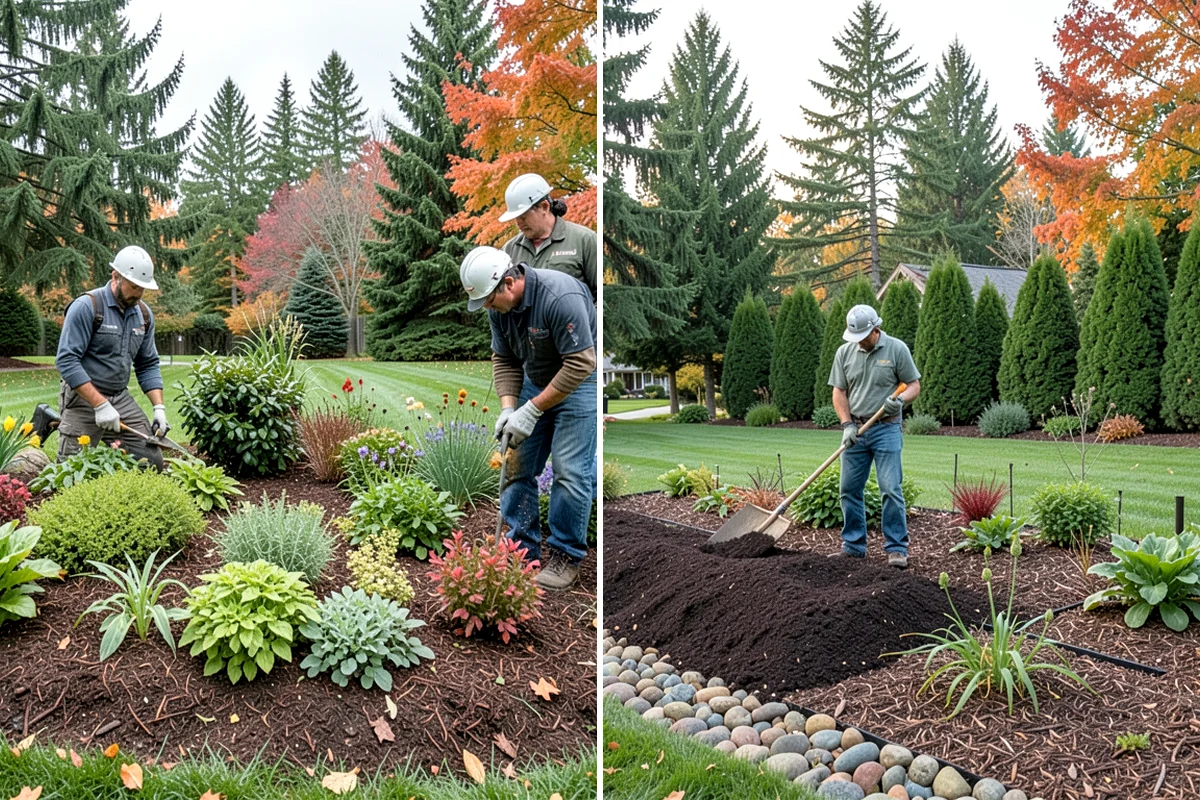 Dyed Mulch Installation in Concrete, Skagit County, WA - Help you choose a color that complements your home and plantings
