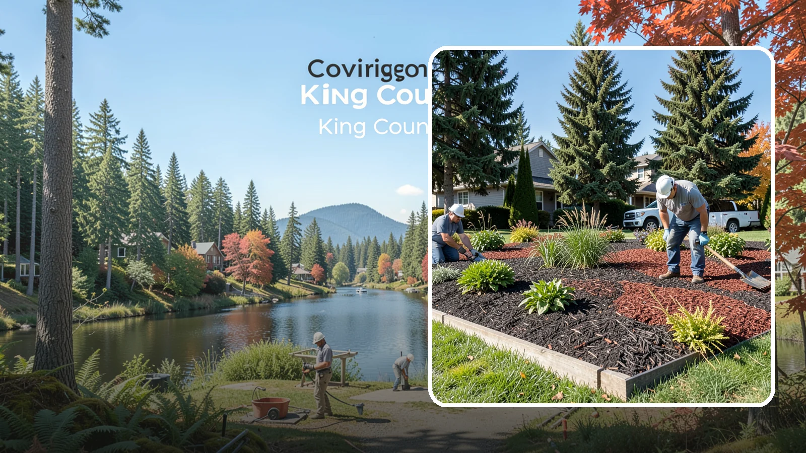 Dyed Mulch Installation in Covington, King County, WA - We install colorfast dyed mulch in rich black, brown, or red tones that hold their color through the season.