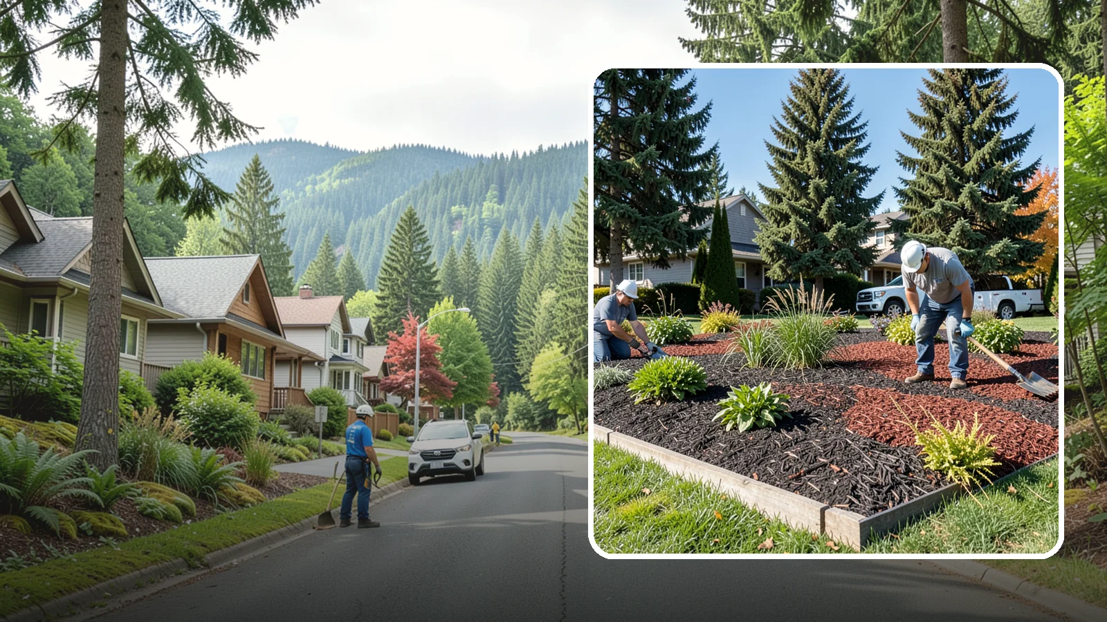 Dyed Mulch Installation in Darrington, Snohomish County, WA - We install colorfast dyed mulch in rich black, brown, or red tones that hold their color through the season.