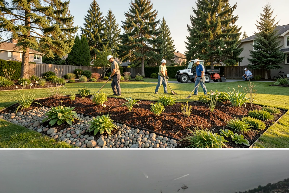 Dyed Mulch Installation in Des Moines, King County, WA - Apply dyed mulch in spring for maximum color impact through summer, with an optional light fall top-up to carry the look into...