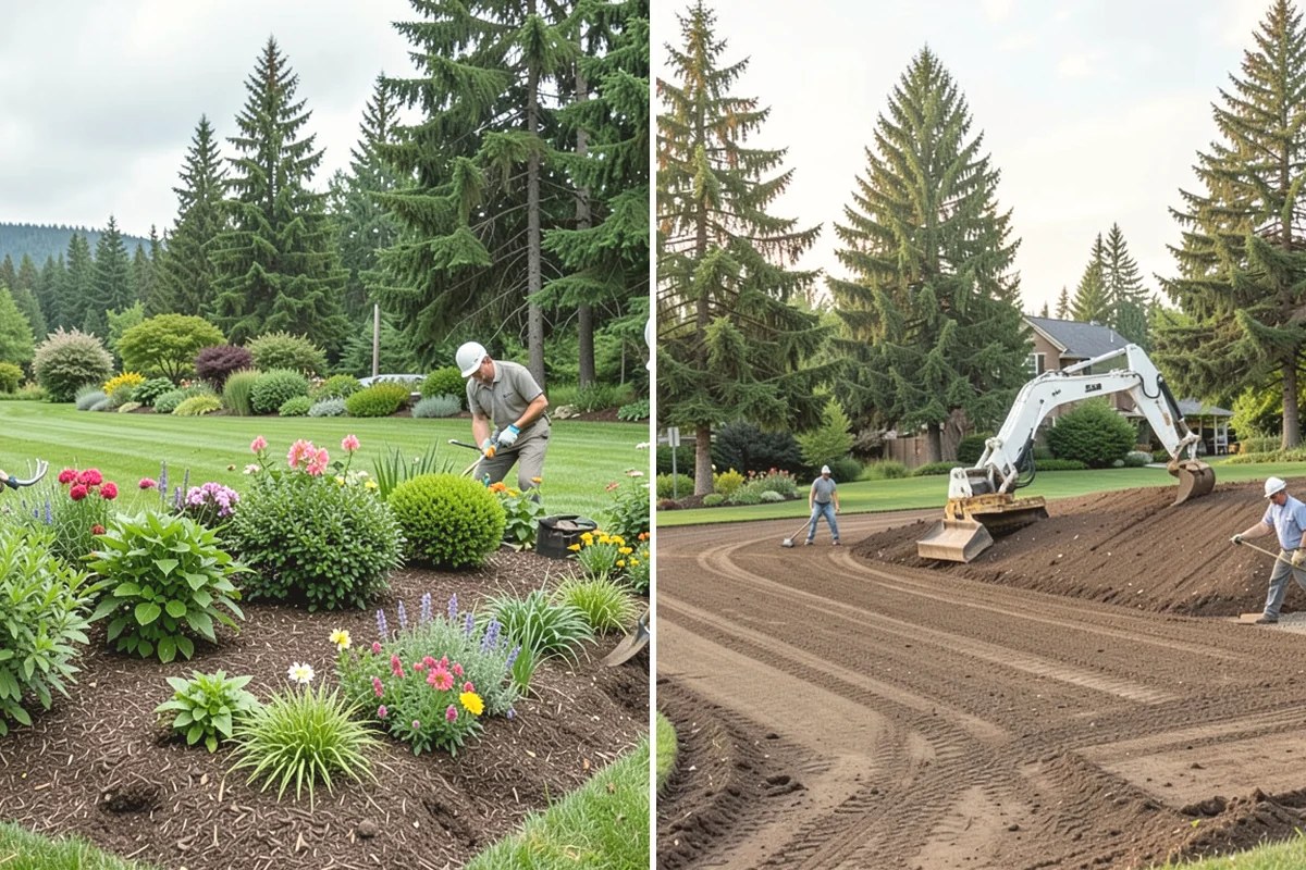Dyed Mulch Installation in Edgewood, Pierce County, WA - Help you choose a color that complements your home and plantings