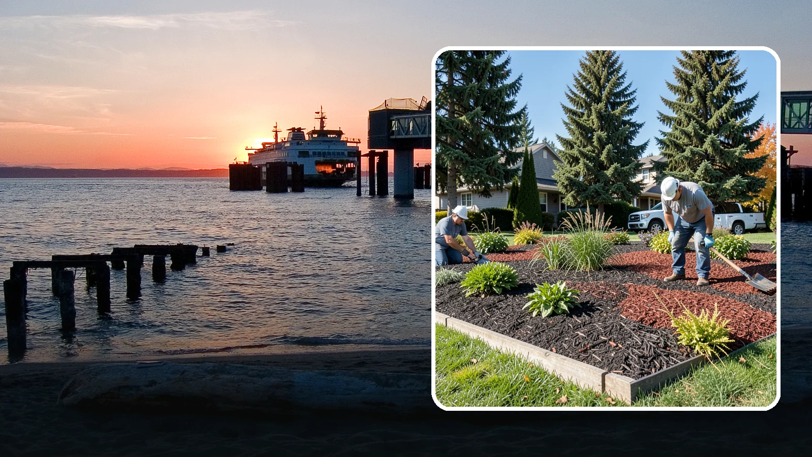 Dyed Mulch Installation in Edmonds, Snohomish County, WA - We install colorfast dyed mulch in rich black, brown, or red tones that hold their color through the season.