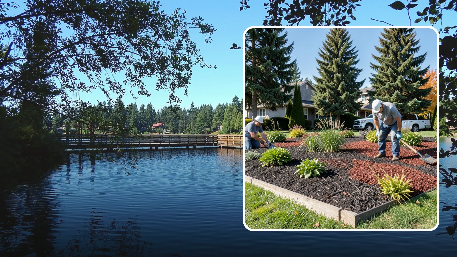 Dyed Mulch Installation in Federal Way, King County, WA - We install colorfast dyed mulch in rich black, brown, or red tones that hold their color through the season.