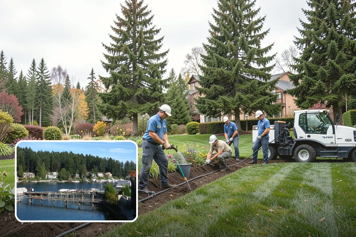 Dyed Mulch Installation in Gig Harbor, Pierce County, WA - Bold, uniform color that resists fading for a full season