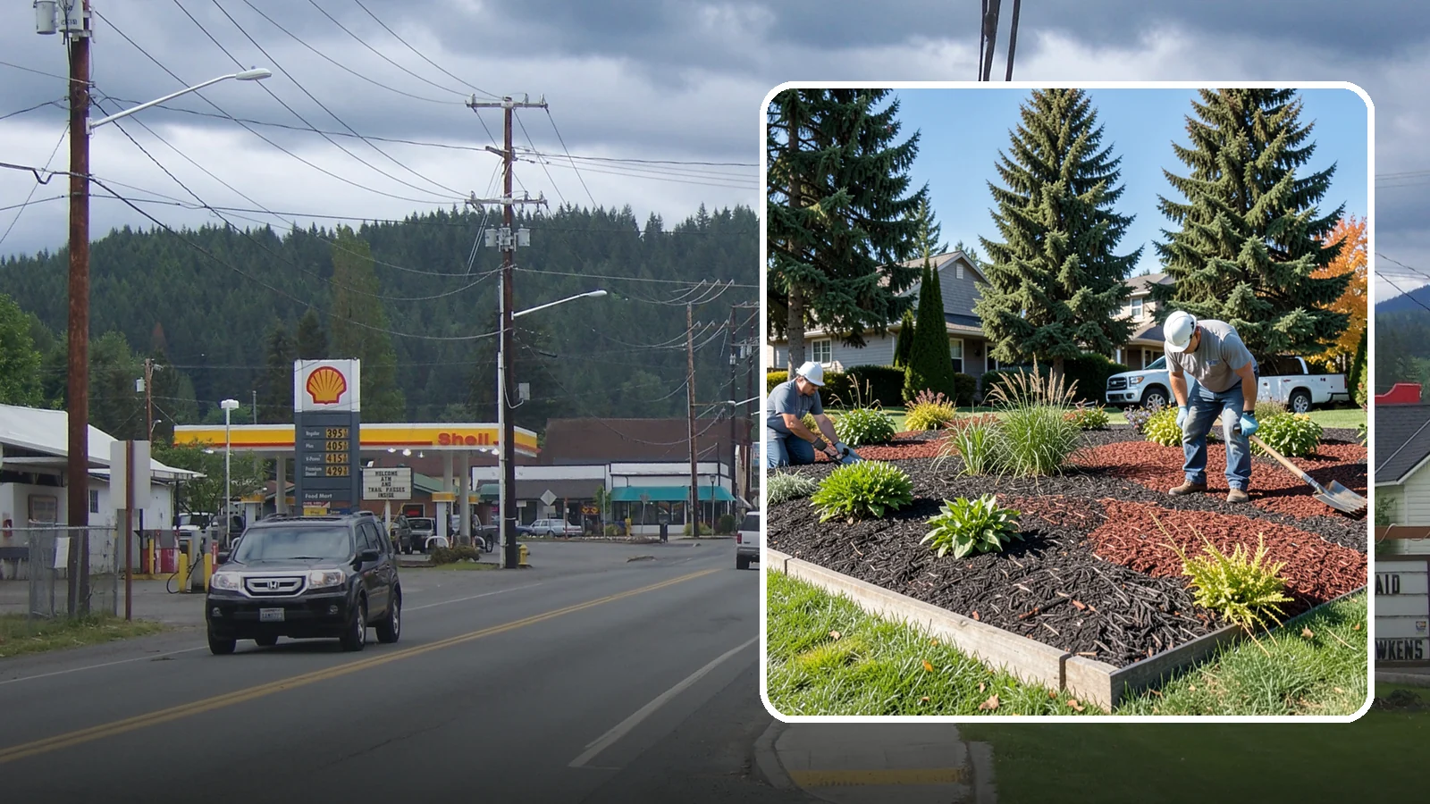 Dyed Mulch Installation in Granite Falls, Snohomish County, WA - We install colorfast dyed mulch in rich black, brown, or red tones that hold their color through the season.