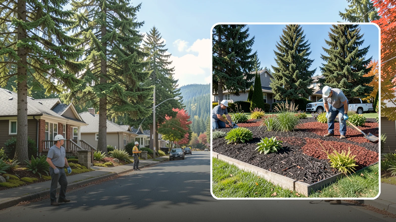 Dyed Mulch Installation in Hunts Point, King County, WA - We install colorfast dyed mulch in rich black, brown, or red tones that hold their color through the season.