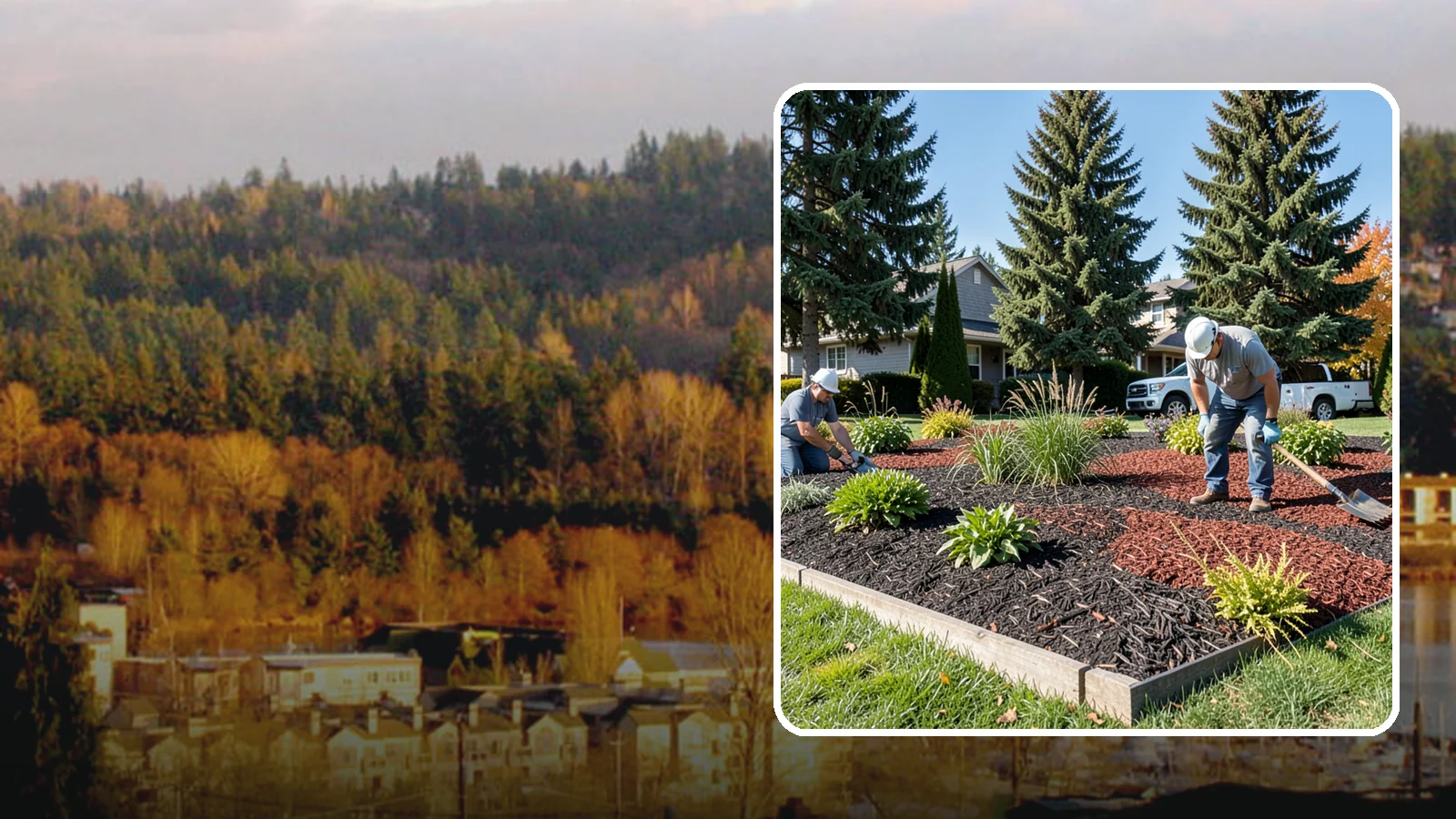 Dyed Mulch Installation in Kenmore, King County, WA - We install colorfast dyed mulch in rich black, brown, or red tones that hold their color through the season.