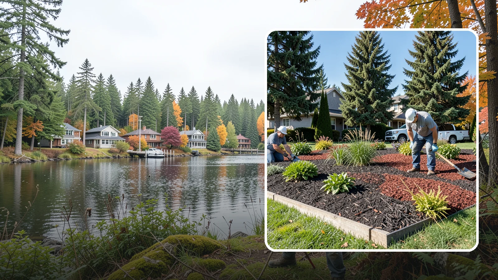 Dyed Mulch Installation in La Conner, Skagit County, WA - We install colorfast dyed mulch in rich black, brown, or red tones that hold their color through the season.