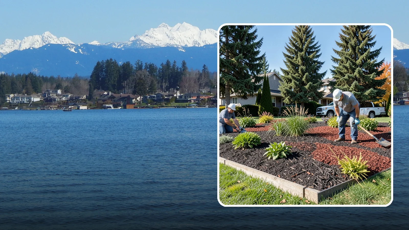 Dyed Mulch Installation in Lake Stevens, Snohomish County, WA - We install colorfast dyed mulch in rich black, brown, or red tones that hold their color through the season.