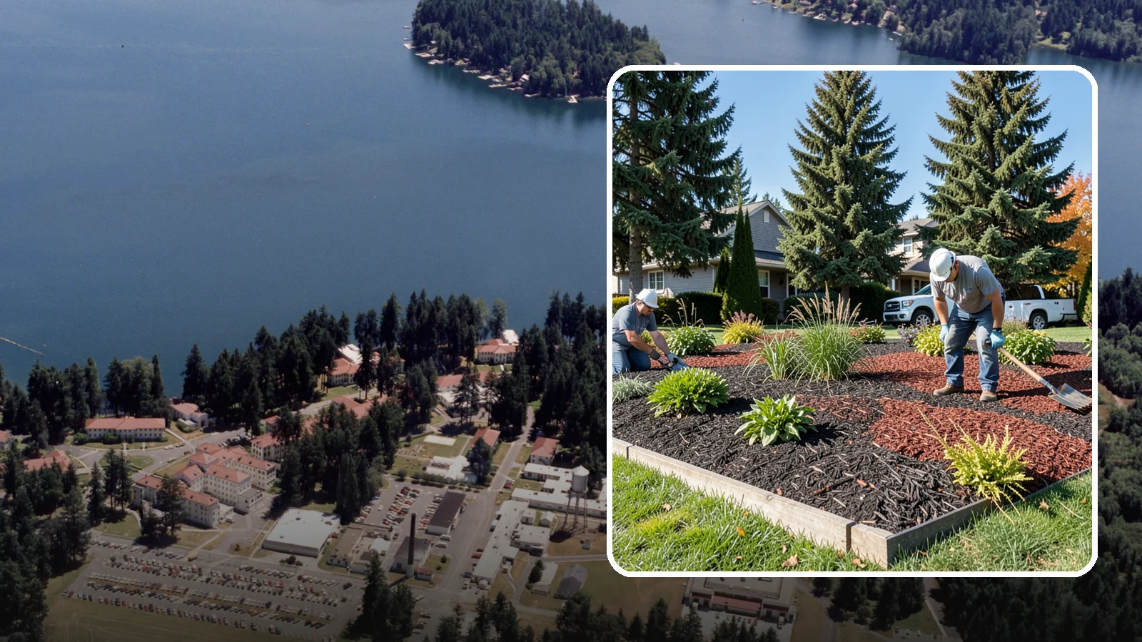 Dyed Mulch Installation in Lakewood, Pierce County, WA - We install colorfast dyed mulch in rich black, brown, or red tones that hold their color through the season.