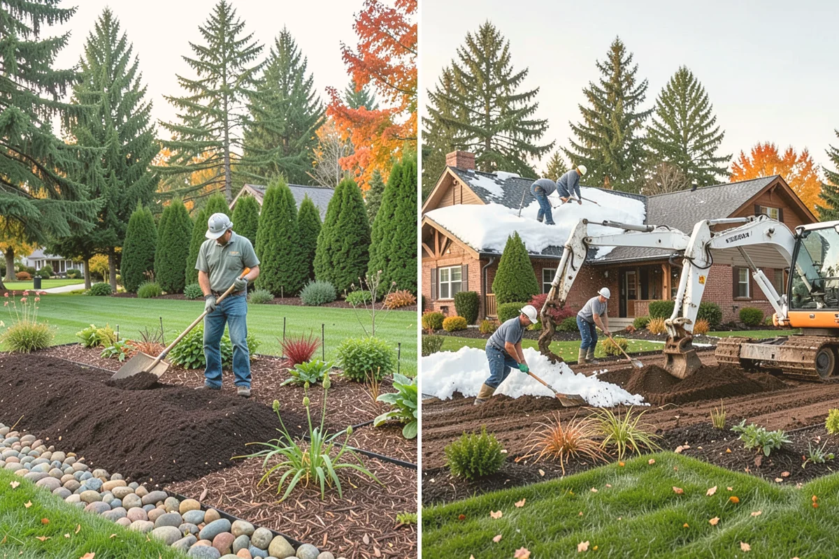 Dyed Mulch Installation in Langley, Island County, WA - Help you choose a color that complements your home and plantings