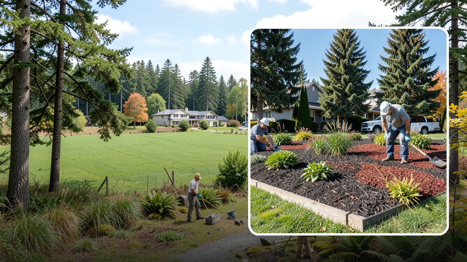 Dyed Mulch Installation in Lyman, Skagit County, WA - We install colorfast dyed mulch in rich black, brown, or red tones that hold their color through the season.