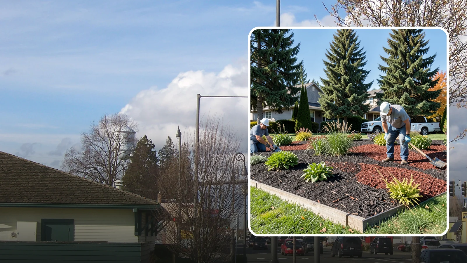 Dyed Mulch Installation in Marysville, Snohomish County, WA - We install colorfast dyed mulch in rich black, brown, or red tones that hold their color through the season.