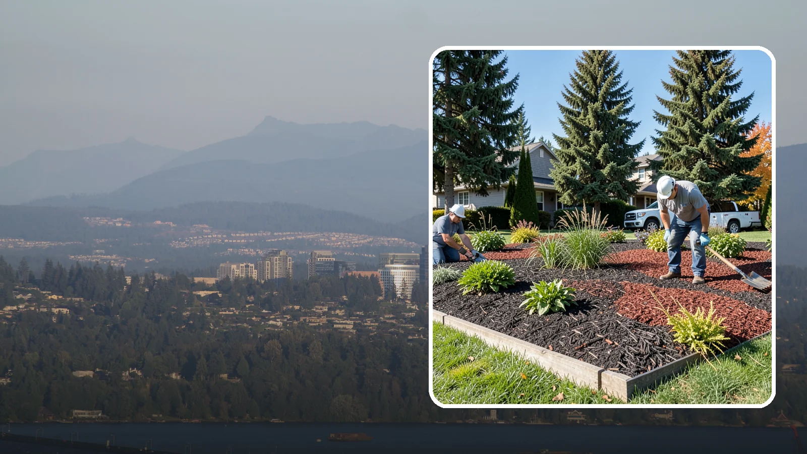 Dyed Mulch Installation in Medina, King County, WA - We install colorfast dyed mulch in rich black, brown, or red tones that hold their color through the season.