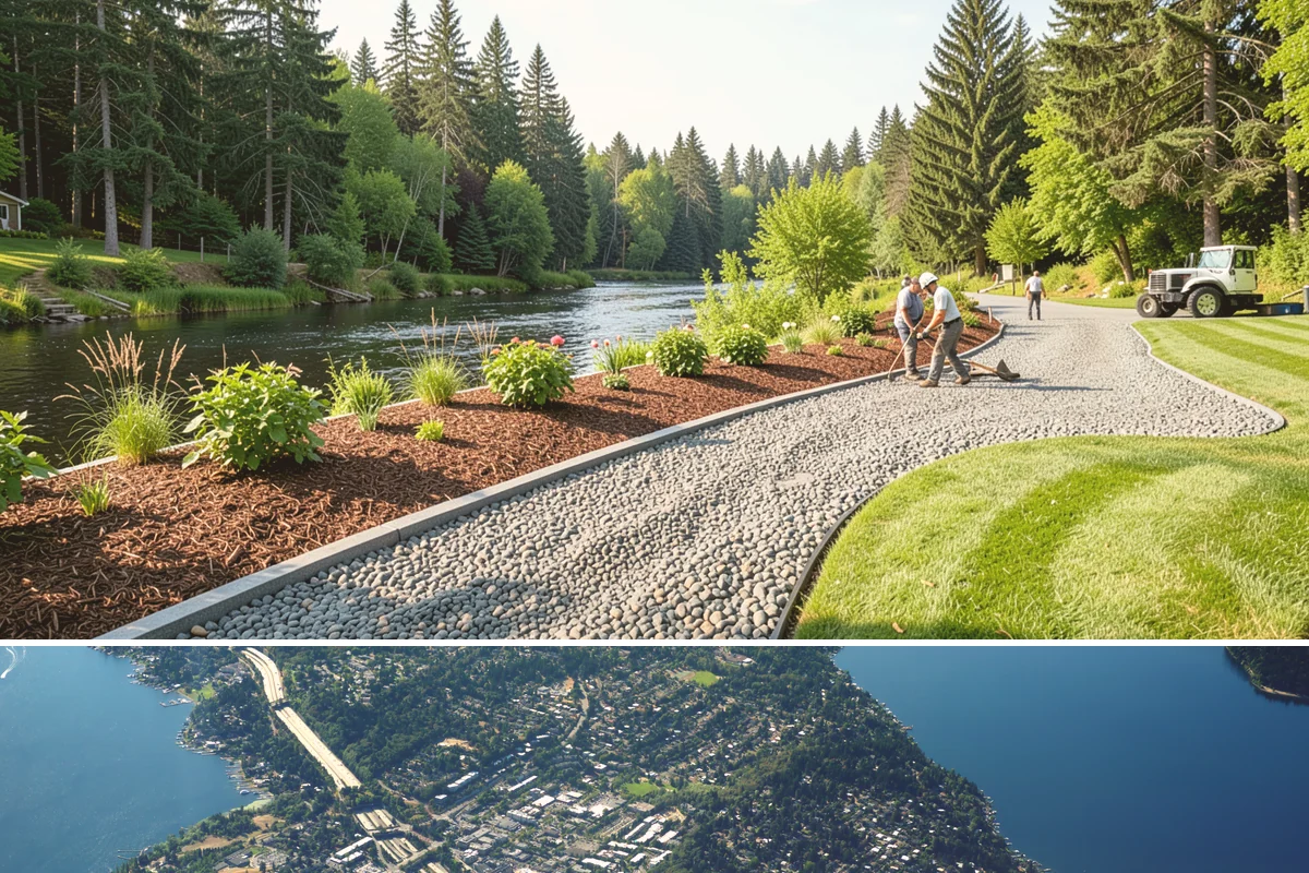 Dyed Mulch Installation in Mercer Island, King County, WA - Apply dyed mulch in spring for maximum color impact through summer, with an optional light fall top-up to carry the look into...