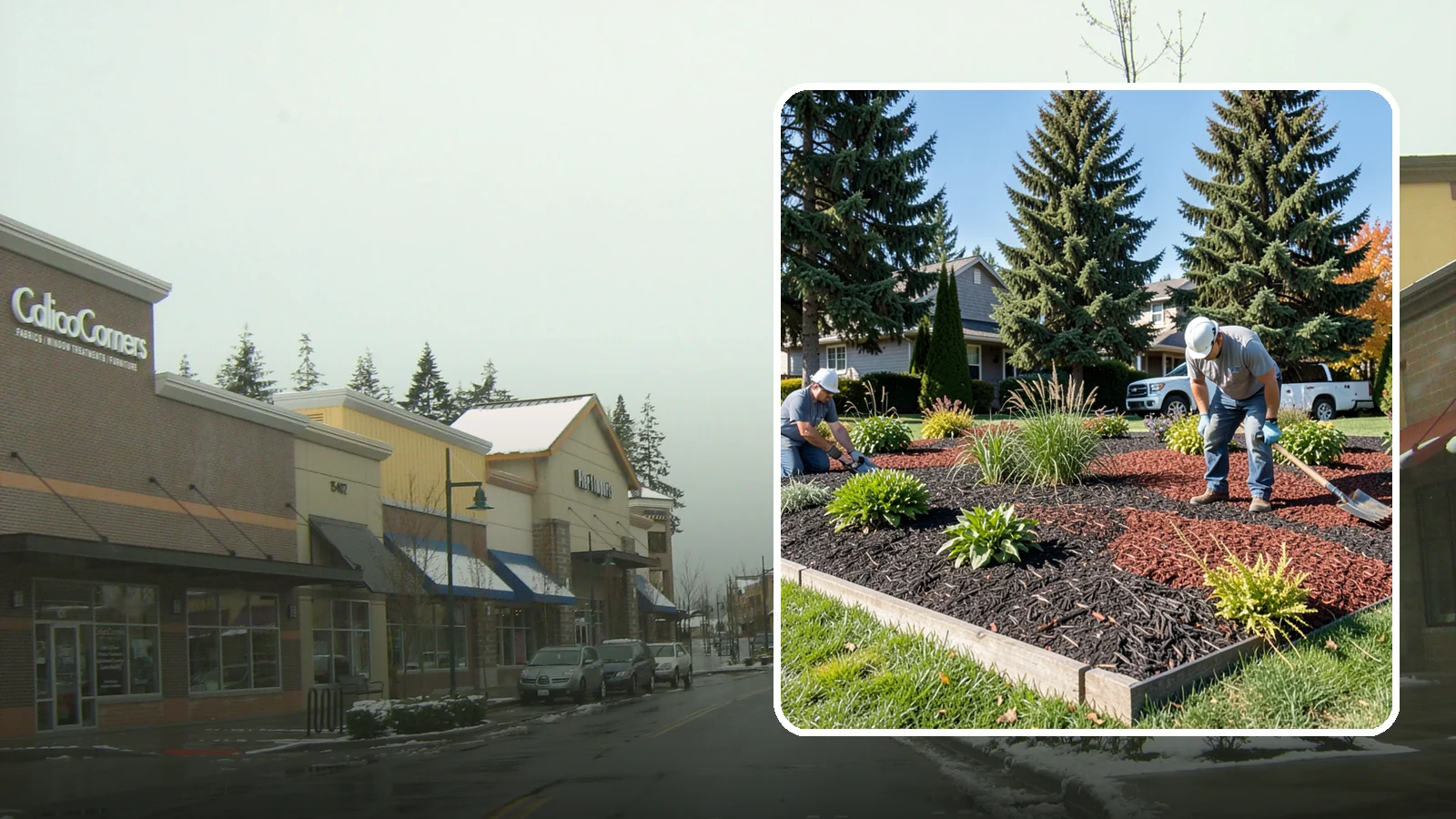 Dyed Mulch Installation in Mill Creek, Snohomish County, WA - We install colorfast dyed mulch in rich black, brown, or red tones that hold their color through the season.