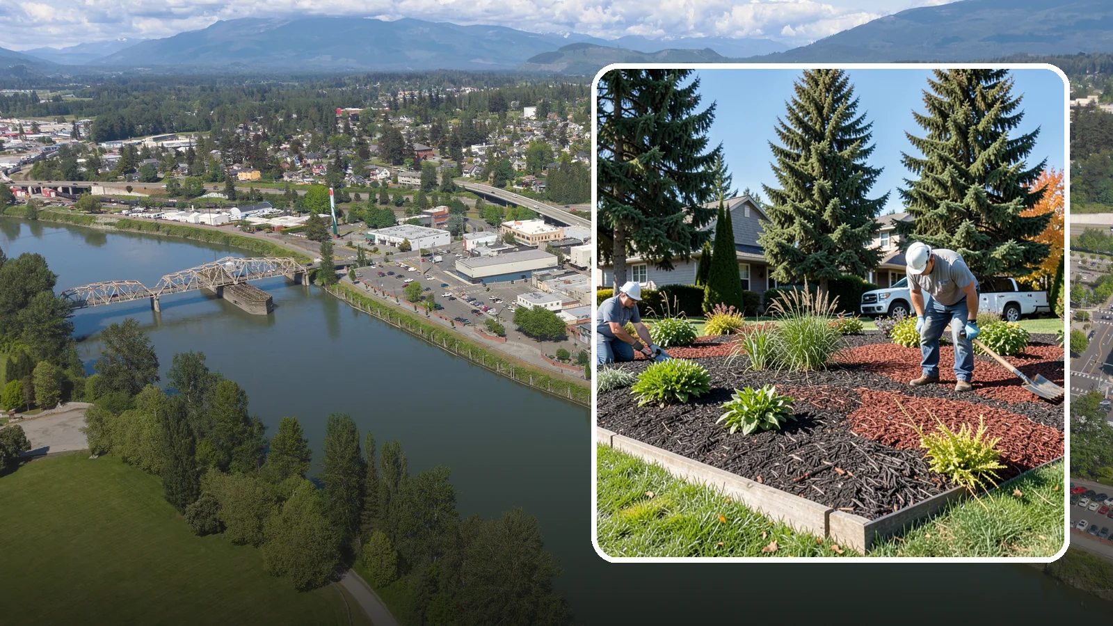 Dyed Mulch Installation in Mount Vernon, Skagit County, WA - We install colorfast dyed mulch in rich black, brown, or red tones that hold their color through the season.