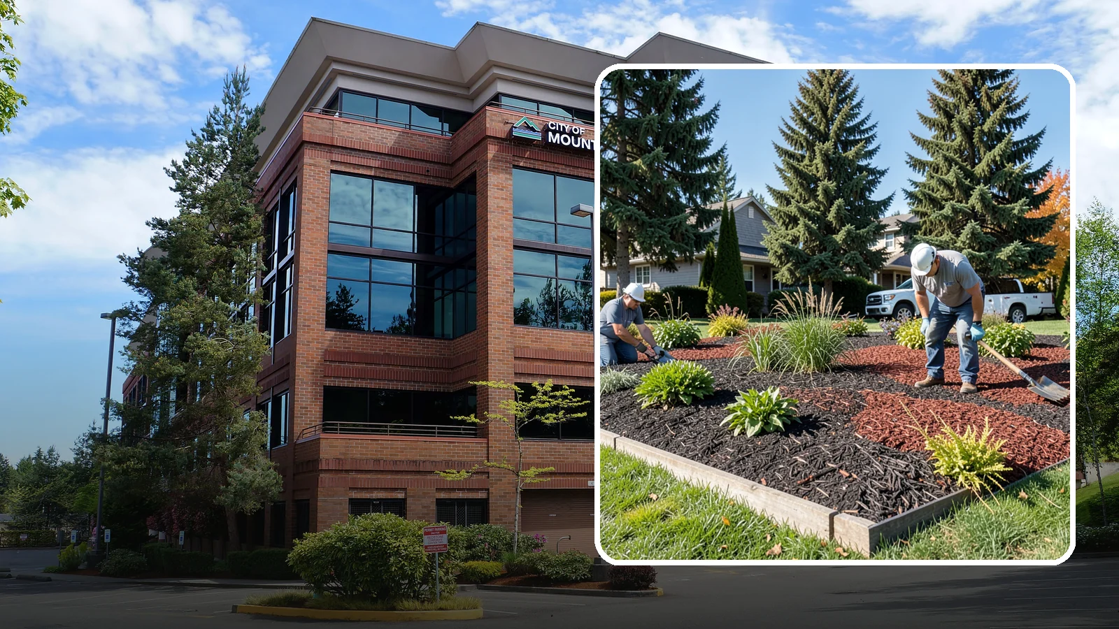 Dyed Mulch Installation in Mountlake Terrace, Snohomish County, WA - We install colorfast dyed mulch in rich black, brown, or red tones that hold their color through the season.