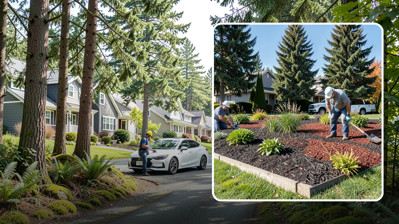 Dyed Mulch Installation in Normandy Park, King County, WA - We install colorfast dyed mulch in rich black, brown, or red tones that hold their color through the season.