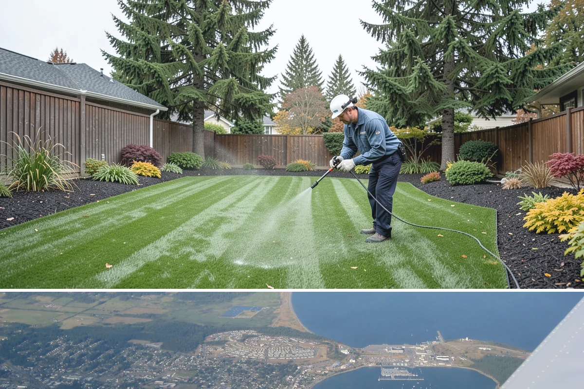 Dyed Mulch Installation in Oak Harbor, Island County, WA - Apply dyed mulch in spring for maximum color impact through summer, with an optional light fall top-up to carry the look into...
