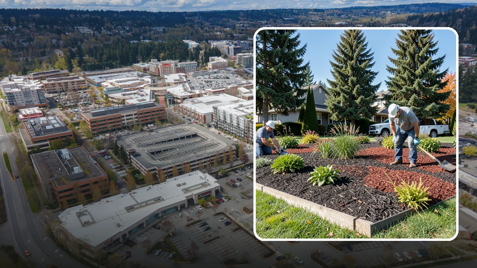 Dyed Mulch Installation in Redmond, King County, WA - We install colorfast dyed mulch in rich black, brown, or red tones that hold their color through the season.